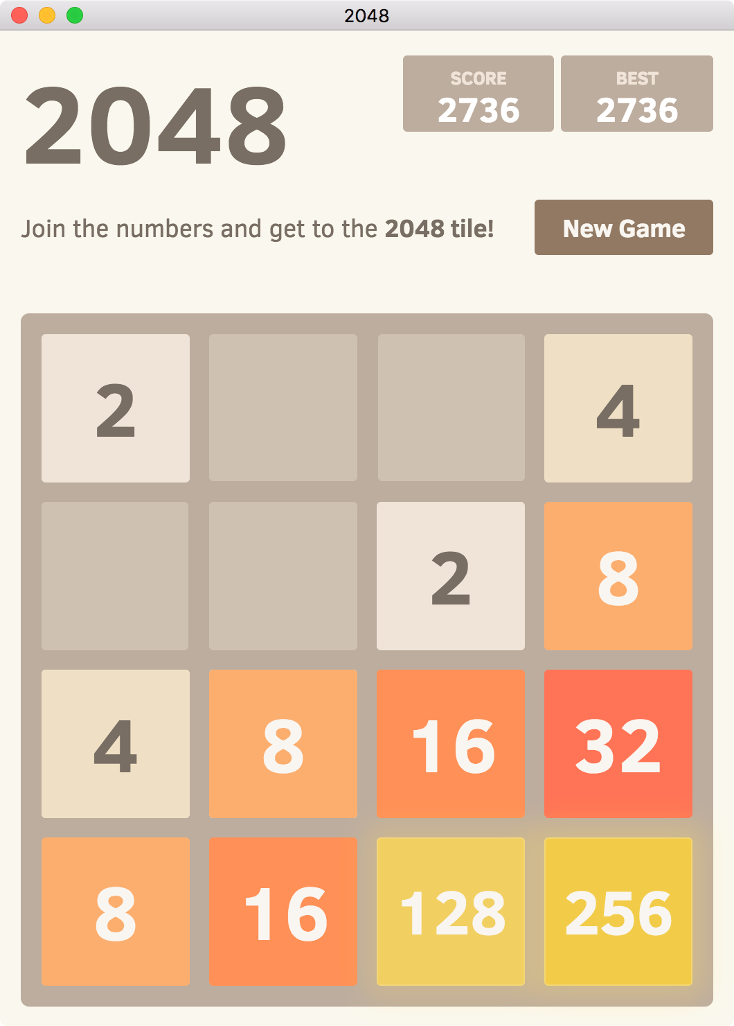 2048 em Jogos na Internet