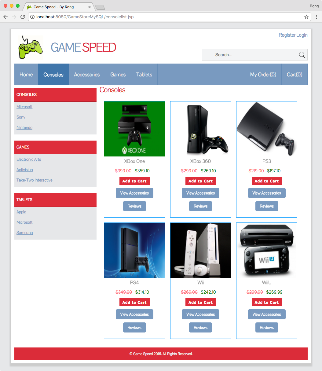 Fully Retro Online Game Shopping Web Application in Java