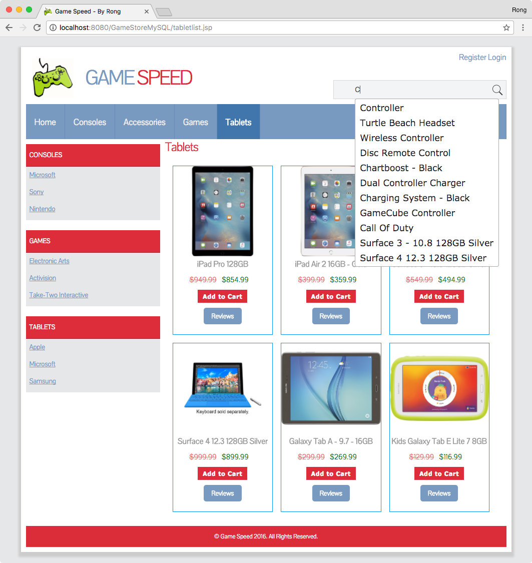 Fully Retro Online Game Shopping Web Application in Java